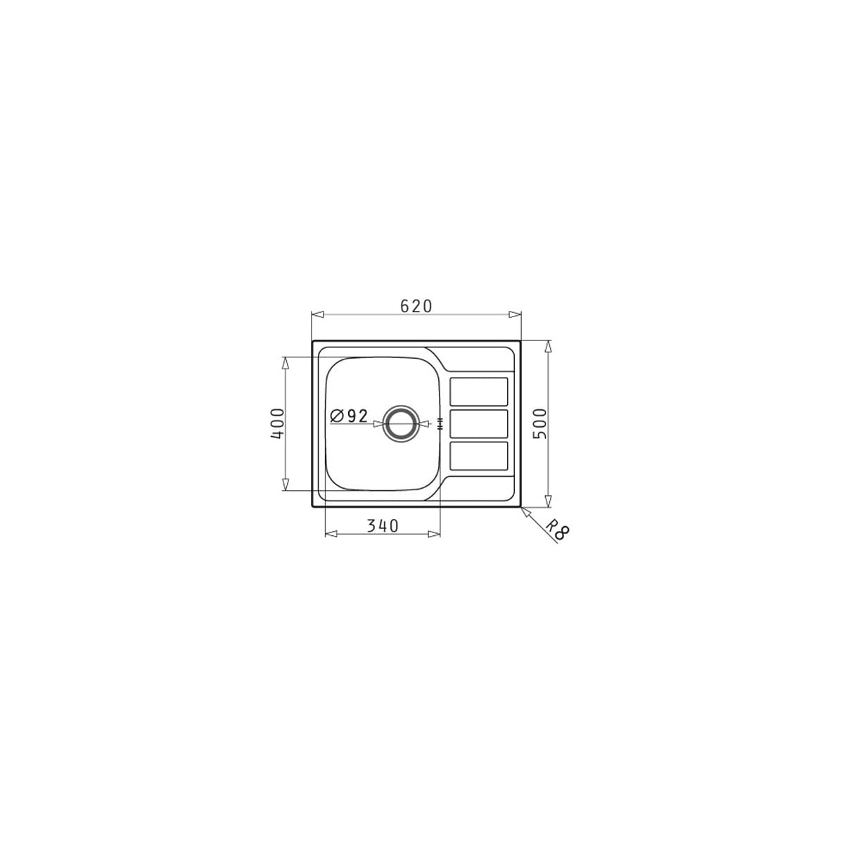 Pyramis Athena 1Β 1D Ανοξείδωτος Νεροχύτης 62x50 - 100187601 - Image 2